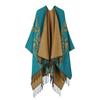 Versatile Travel Shawl, Cold-Proof And Warm In Spring And Autumn, With Thickened Fringed Split Cloak