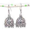 Натуральный индийский вид Джумки Драгоценный камень Серебро Племенные Бали Серьги 1,77" t9S64