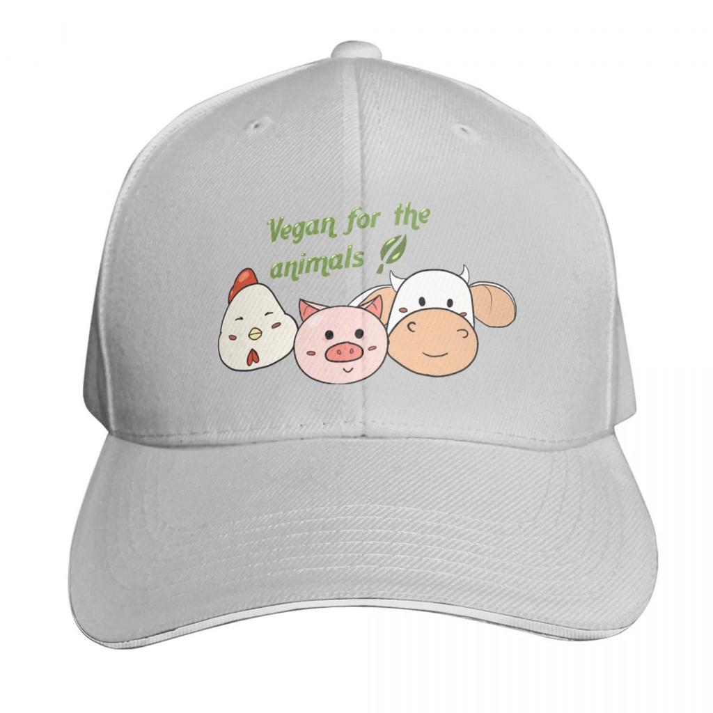 Vegan For The Animals Baseball Cap Snapback Flat Bill Strapback Dad Hat Six Panel Structured Crown