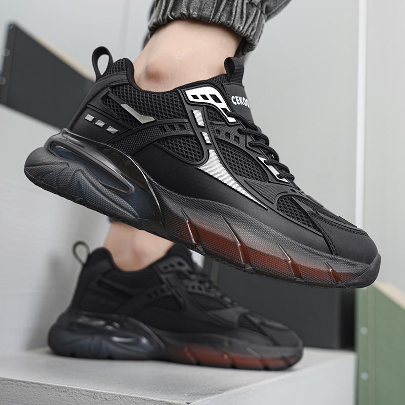 Мужские осенние сетчатые дышащие теннисные кроссовки для активного отдыха на толстой подошве с противоскользящим эффектом, модные повседневные кроссовки для бега Tenis Para Hombre