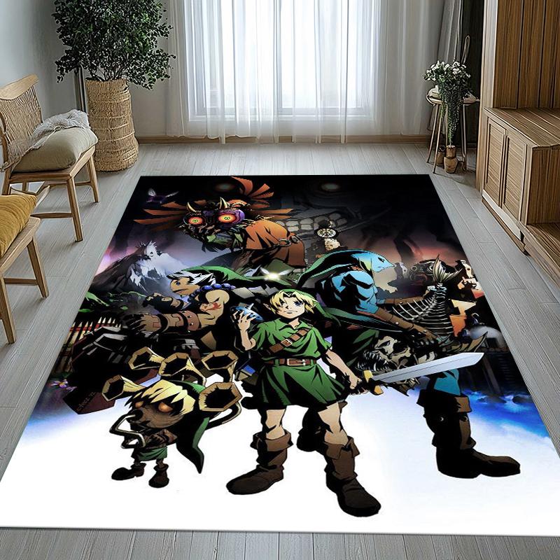 Retro Z-Zelda Cartoon Link Games Living Room Non-Slip Area Rug Soft Carpet for Bedroom Kids Playroom Sofa,Home Decor Doormat