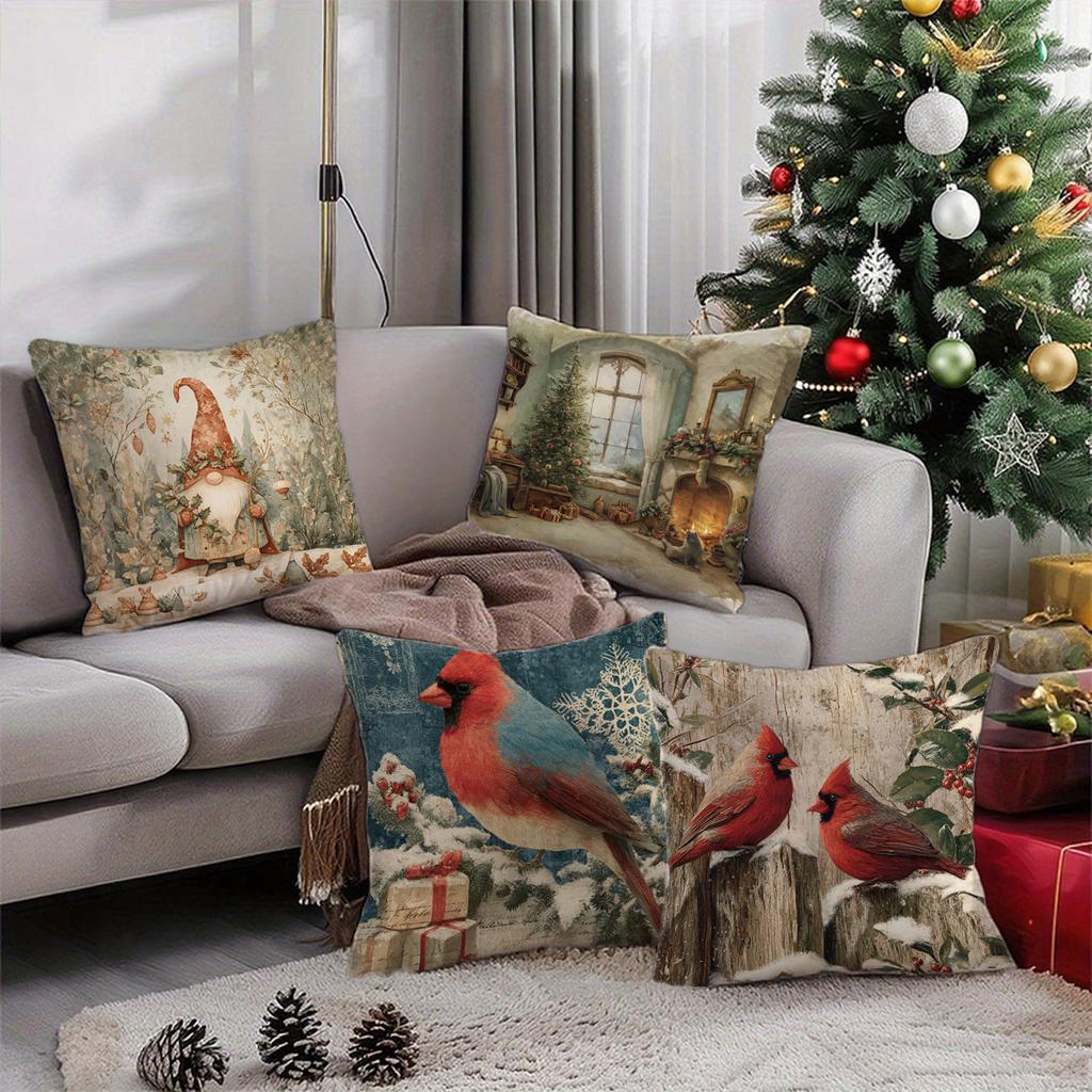 Рождественская наволочка с узором гномаПодходит для дивана, автомобиля, спальни, декоративная наволочка