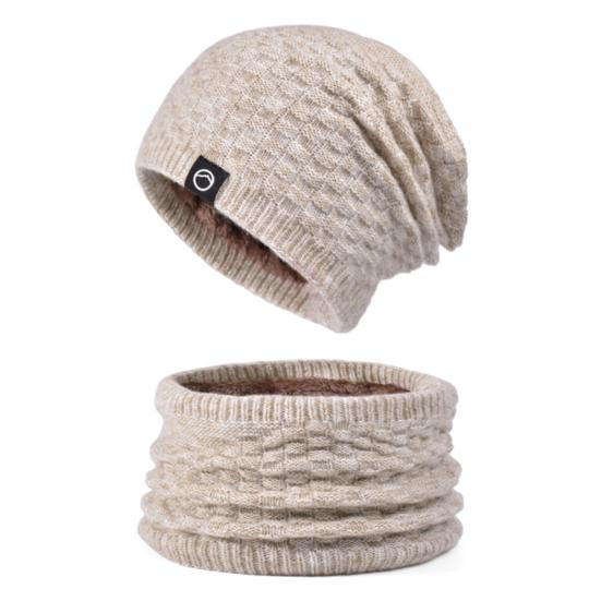 2 шт./комплект женский зимний шарф шапка комплект толстый вязаный теплый противоскользящий