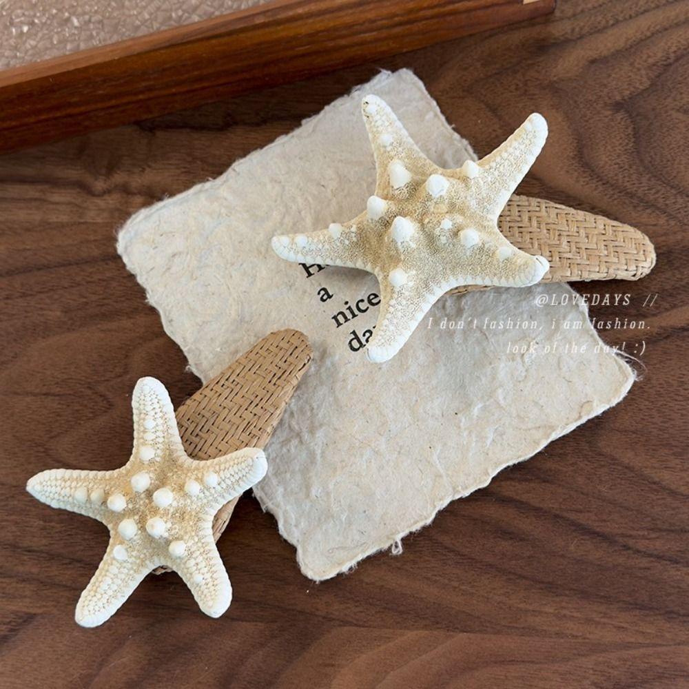 Korean Style Starfish Hair Clip Beach Sweet Bangs Clip Elegant Sea Star Hairpin Hair Accessories