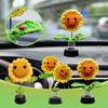 Creative Car Ornaments Hand-woven Car Shaking Flower Sunflower Plastic Car Interior Decoration Supplies.