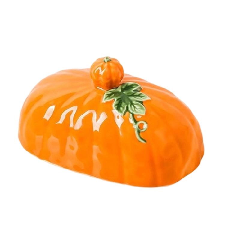 Covered Butter Container Pumpkin Table Tray, Lidded Table Piece for Home Cooks, Hosts, Fall Dining Table And Small Servings Daily Use