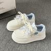 Популярные туфли-бантики, маленькие белые туфли для детей 2025, новые, на толстой подошве, увеличивающие рост, спортивные туфли-хлебцы, легкие и универсальные повседневные туфли