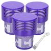 3Pcs Filter for Dyson Cyclone V10 Animal/V10 Absolute/V10 Total Clean/V10 Fluffy (SV12) Vacuum Cleaner Replacement Post Filters with Brush