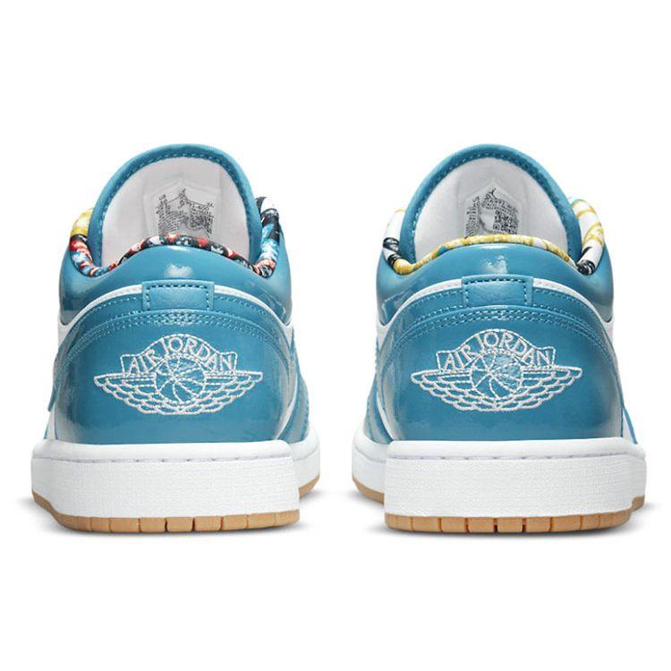 Мужские кроссовки Air Jordan 1 Low Barcelona белые Cyber-Teal DC6991-400