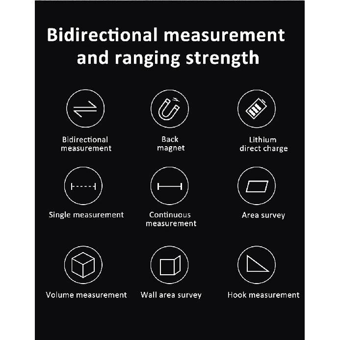 SW-DR/DG Series 2 Way Laser Measure Meter Rangefinder Red/Green Laser Distance Meter 60M/100M Digital Rechargeable Range Finder