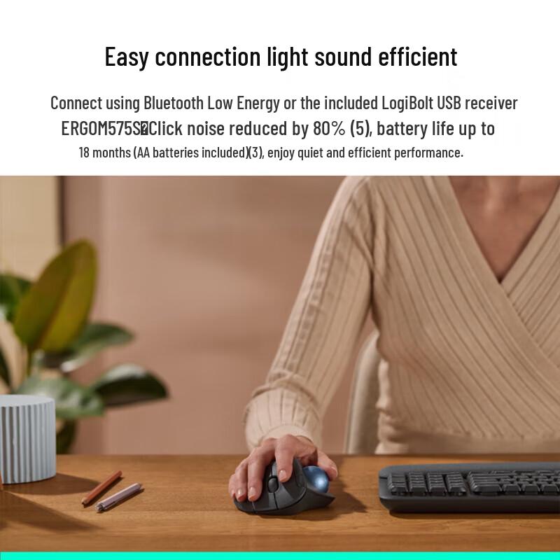 Logitech ERGO M575 Wireless Ergonomic Trackball Mouse