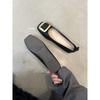 French temperament square buckle single shoes women's square head grandma shoes retro suede 2025 spring new shallow flat shoes