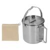 1.2L Stainless Steel Camping Kettle Portable Teapot Coffee Pot Outdoor Cookware for Hiking Camping