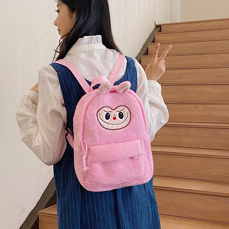 Мультяшный Лабубу Милый Плюшевый Рюкзак Девочка Сердце Большая Вместимость Сумка Для Путешествий На Ремнях Детский Подарок На День Рождения