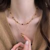 Two-piece Set, Tiger's Eye Stone, Sunflower Necklace, Women's Retro Light Luxury High-end Sweater Chain, Niche Stacked Wear