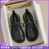 Black Lace-up Small Leather Shoes Women's College Platform Shoes Retro Soft-soled Single Shoes