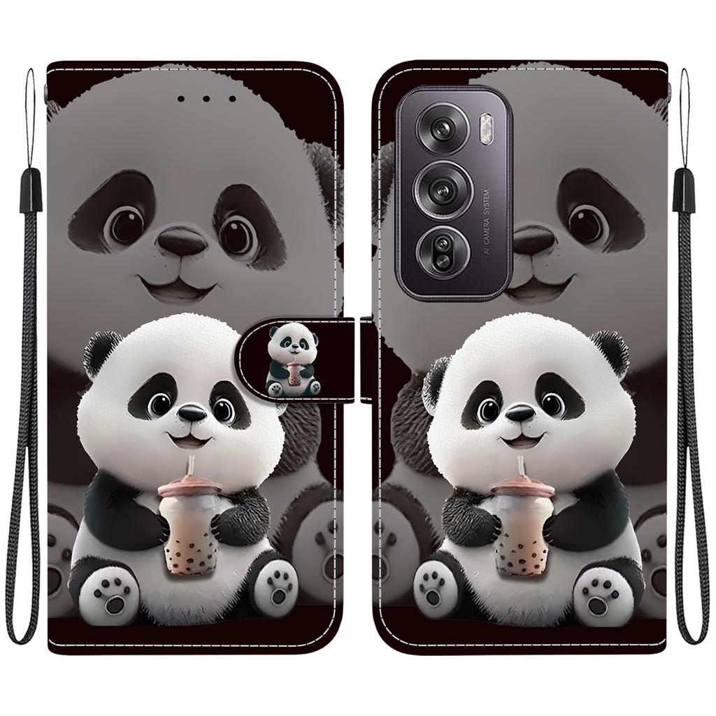 Чехол-книжка из искусственной кожи ручной работы для Oppo Reno12/Reno12 Pro, противоскользящий противоударный чехол с ремешком на запястье и дизайном в виде сердечек/роз/кошек