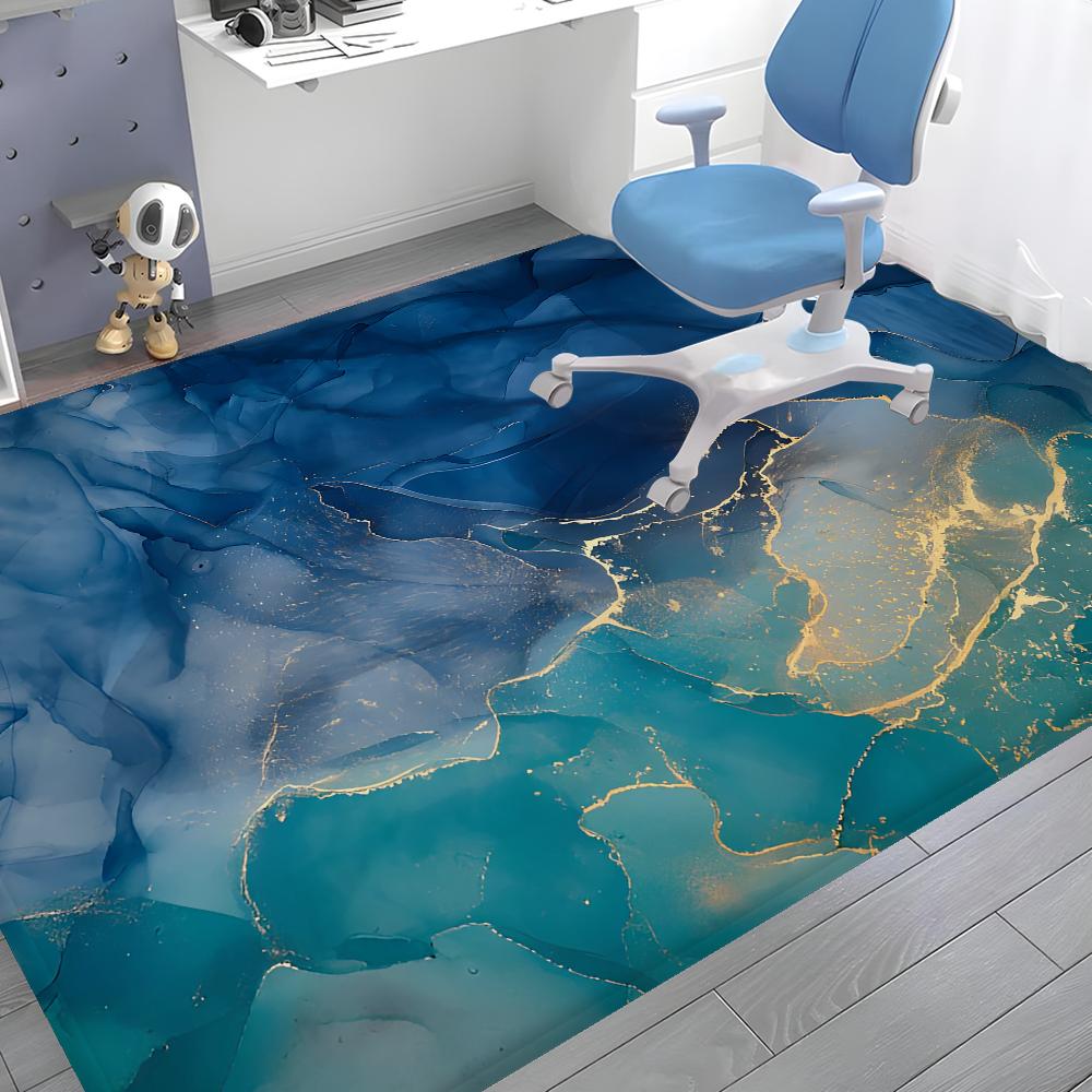 Цвет Синий Золотой Белый Мрамор Ковер для Прихожей Нескользящий Коврик для Прачечной Декор для Прачечной Балкон Детская Гостиная Туалетный Коврик