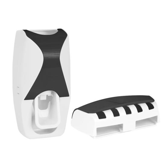 Автоматический дозатор зубной пасты, держатель зубных щеток, простая установка, настенная подставка для зубных щеток в ванной