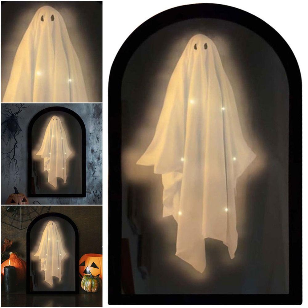 Plastic Halloween Ghost Mirror Night Light Thickened Hologram Ghost Prank Decor for Indoor Outdoor