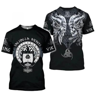 Летняя новая мужская рубашка Viking 3dt с принтом, мужская футболка Craze Punk, мужской топ Harajuku