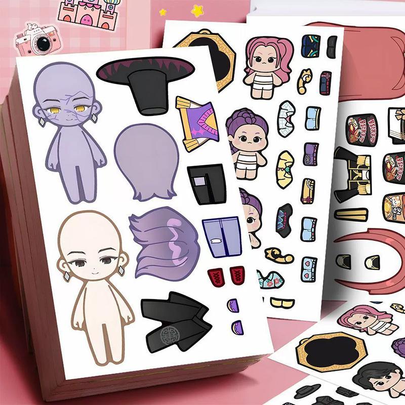 Demœ Hunters DIY Stickers Set Puzzle Face Changing Stickers Kpop DIY Phone Laptop Luggage Skateboard Graffiti Decals Kids Gift