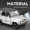 1/18 Российский УАЗ Хантер Модель автомобиля Металлическая литая Внедорожный Игрушечный автомобиль, Имитация звука и света Игрушка на Хэллоуин подарок