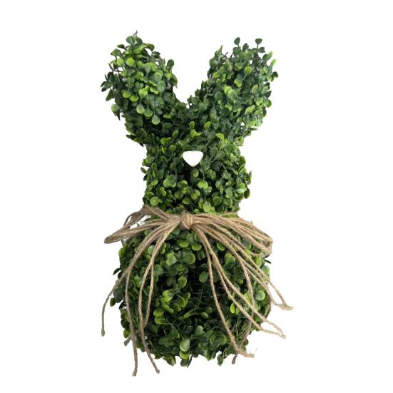 Easter Bunny Topiary Tree Rabbit Shaped Artificial Topiary with Bow Indoor Outdoor Garden Porch Easter Holiday Party Decoration