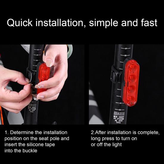 Задний фонарь для велосипеда, водонепроницаемый, регулируемый, USB, перезаряжаемый, универсальный, для горного велосипеда, для ночной езды, светодиодный, предупреждающий, задний фонарь