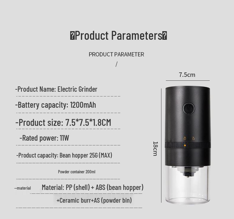 USB Rechargeable Portable Electric Coffee Grinder