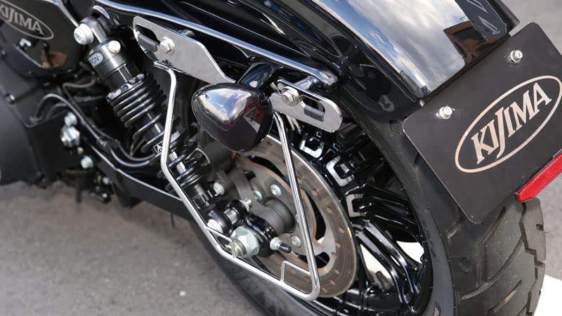 Kijima Motorcycle Parts Saddlebag Compatible with Sportster Left Chrome Support, Steel, DHW, ('04-), Side, All-in-One Type, Plated, HD-08001