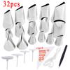 32pcs Pastry Bag Tips Kitchen Diy Cake Icing Piping Cream Cake Decorating Tools Reusable Pastry Bags+16 Nozzle Se