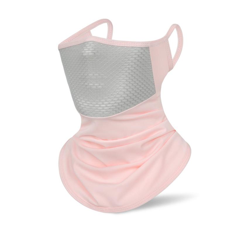 Ice Silk Neck Gaiter for Men Women Ear Loops Sun Protection Cycling Face Mask Breathable Mesh Cooling Outdoor Driving Face Cover