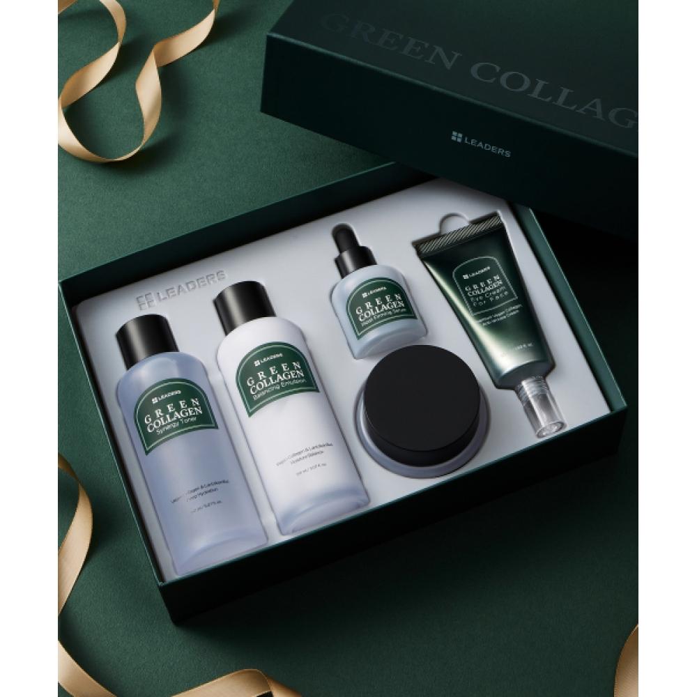Leaders Cosmetics Leaders Зеленый коллаген Набор для ухода за кожей 5 предметов