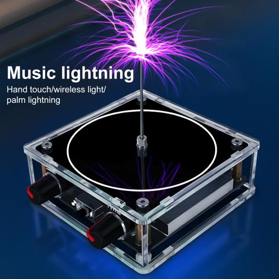 Bluetooth-совместимая музыка Тесла-катушка, осязаемая искусственная молния, искровой разрядник, дуговой генератор, беспроводная передача, экспериментальная модель, наука