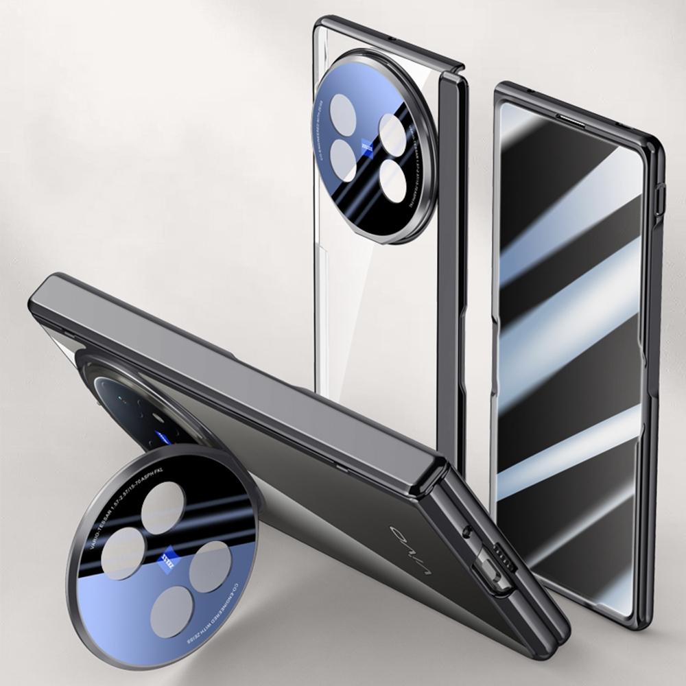 Для vivo X Fold5 5G Чехол ПК+Акриловая накладка на телефон с защитной пленкой для экрана от подглядывания, подставка для объектива