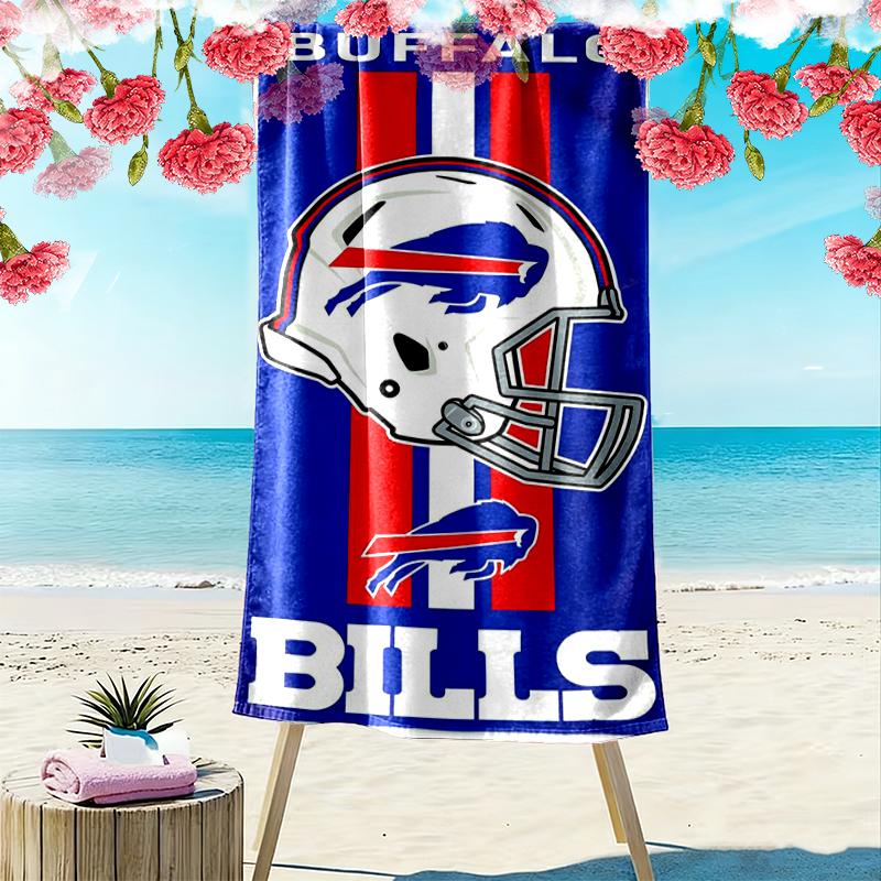 Buffalo Bills Beach Towel Beach Towel Microfiber Beach Towel, Lightweight and Quick-Dry, for Summer Travel, Swimming Pool Fan Birthday Gift