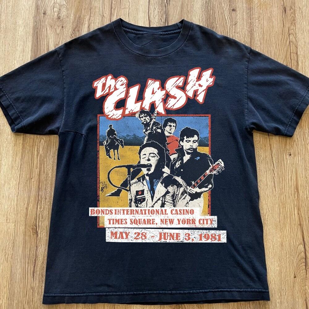 Ретро Футболка The Clash Концерт Мужская S-235XL 9D212 Унисекс