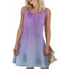 Ladies Fashion Summer Gradient Print Dress Loose Beach Vacation Casual Sleeveless Sundress