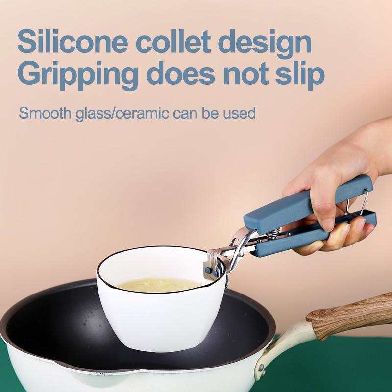 Non-Slip Anti Scalding Clip Stainless Steel Meal Bowls Tongs Kitchen Bowl Clip Gripper Durable Pot Clips Kitchen Accessories