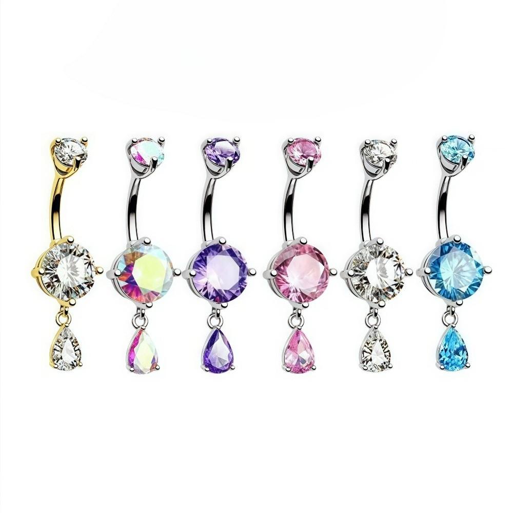 Teardrop Shape Navel Ring Crystal Belly Piercing Jewelry Fashion Belly Button Rings  Daily