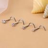 1Pc Exquisite Polishing Nose Ring Number Shaped Titanium Steel Cubic Zirconia Nose Stud for Party