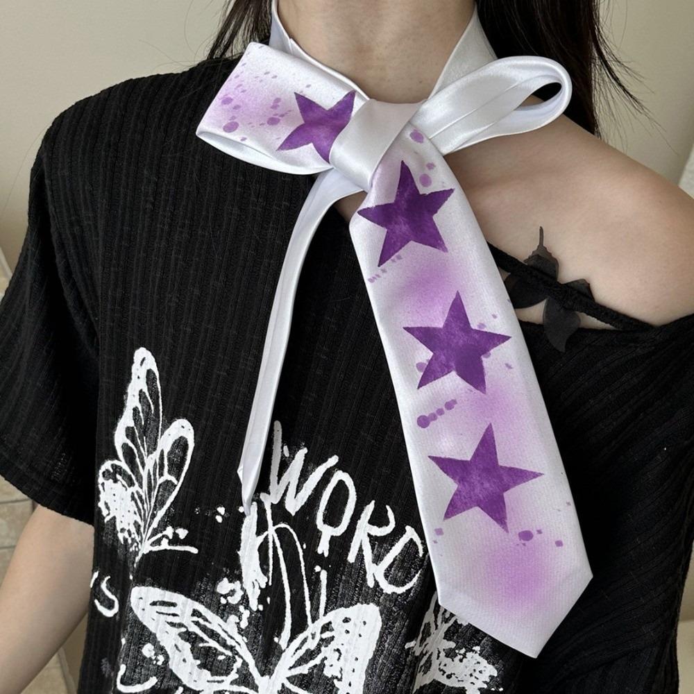 Y2K Star Tie Sweet Unisex Necktie Creative Glossy Tie Suit Accessories