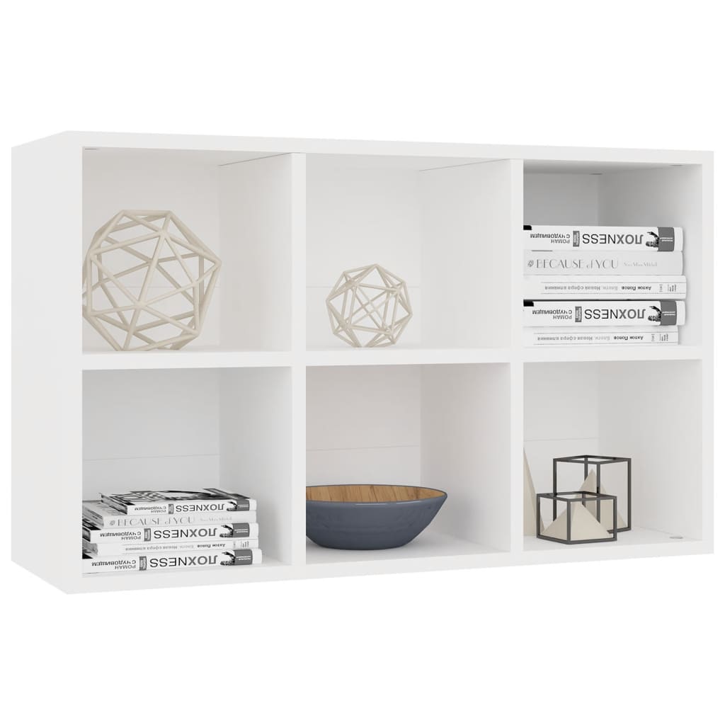 Bookshelf Sideboard White 66 x 30 x 98 cm Engineered Wood