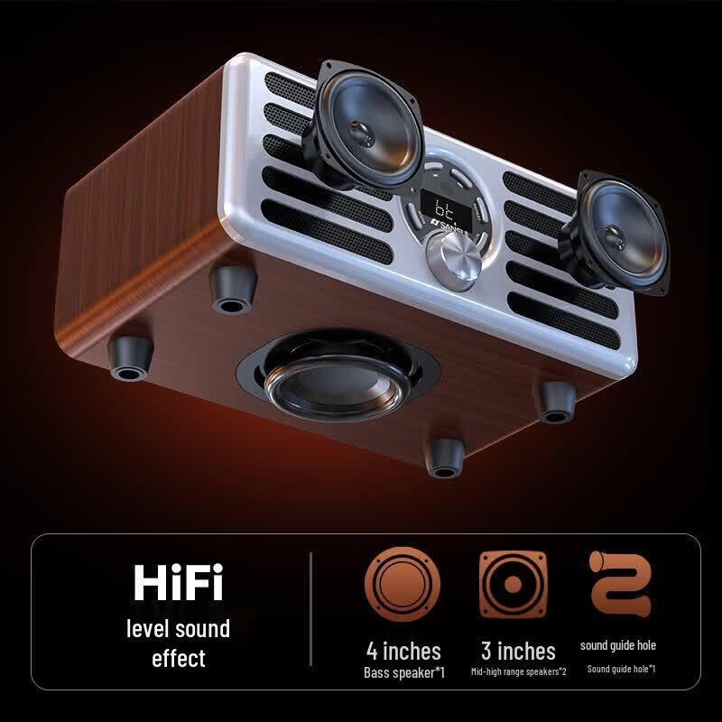 Деревянная Bluetooth Hi-Fi настольная колонка SANSUI N20 (Китайская версия)