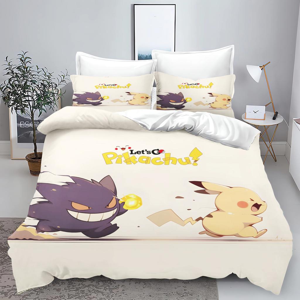Comforter Pokémon Tuya Anime Home Bedroom Comforte Nordic Polyester Material Suitable For Children And Adults 3-Piece Set