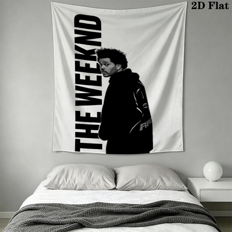 Настенный гобелен The Weeknd Эстетичное настенное панно Печатный тканевый плед Декоративные гобелены для спальни гостиной домашнего декора