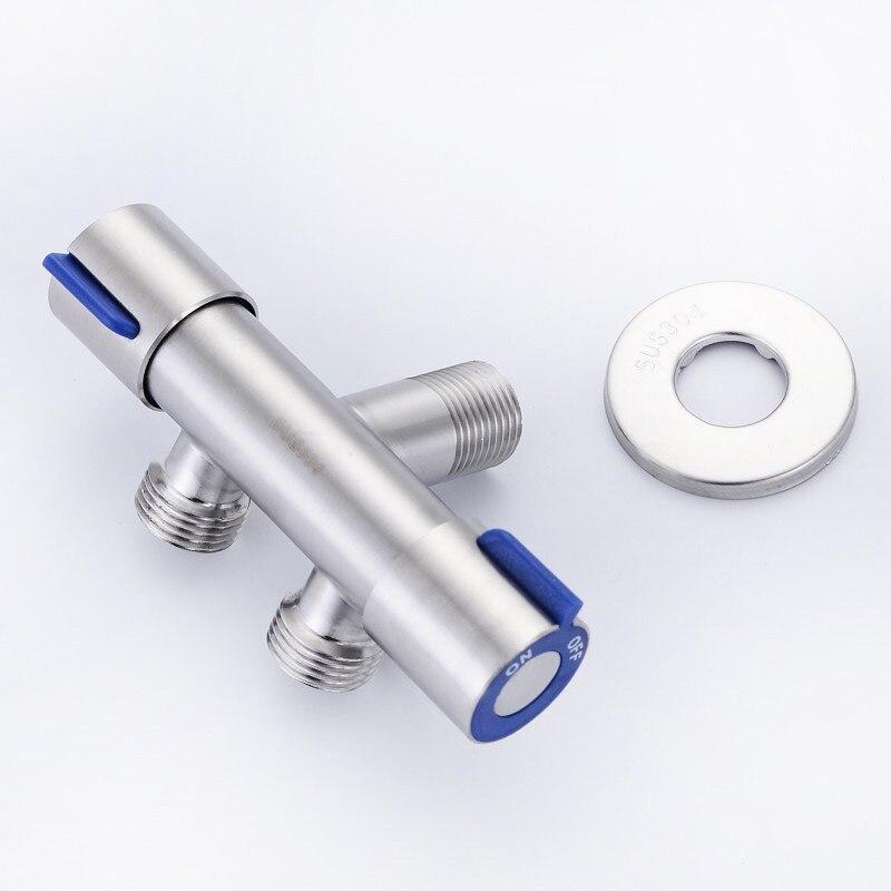 BAOKEMO Bathroom Toilet Bidet Sprayer Set 304 Stainless Steel Two Way Faucet With 1.5M Flexible Hose Bathroom Shower Head Set
