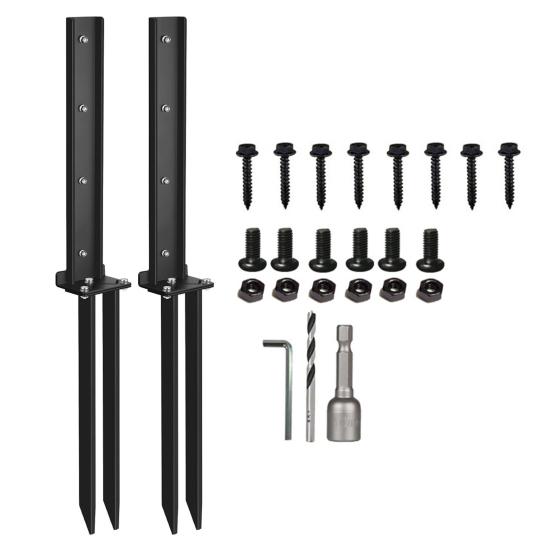 1/2/4Pcs Fence Post Repair Kit Stainless Steel Screw-Connected Sturdy Fence Mender with Unparalleled Thickness for Tilted And Broken Wooden Fence Post
