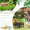Elevated Plastic Raised Garden Bed Planter Above Ground Flower Vegetable Standing Box with Drain Outlet Garden Box for Garden